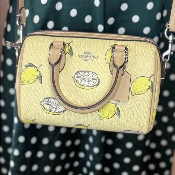 NWT Coach Mini Rowan Lemon (NYC) Crossbody Satchel - Picture 2 of 15